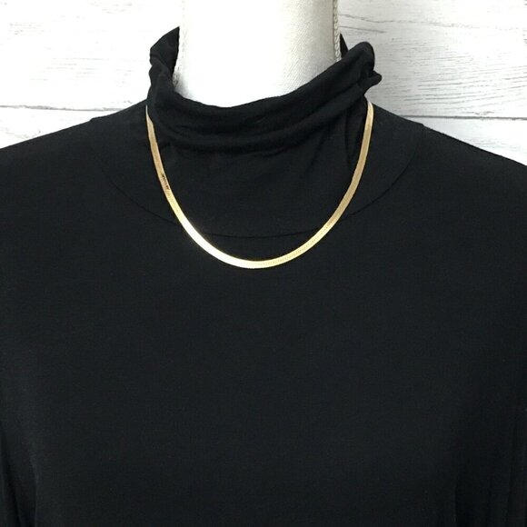 Gold Tone Herringbone Necklace 5mm Fashion Jewelry Layering Necklace 20" - Picture 7 of 7